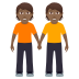 🧑🏾‍🤝‍🧑🏾 people holding hands: medium-dark skin tone display on JoyPixels